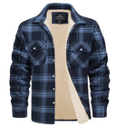 Flannel Shirt - Fleece Lined - Overshirt - Plaid Shirt - Men's Clothing-Chaps of London-Navy Blue-S-Chaps of London