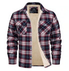 Flannel Shirt - Fleece Lined - Overshirt - Plaid Shirt - Men's Clothing-Chaps of London-Red-S-Chaps of London