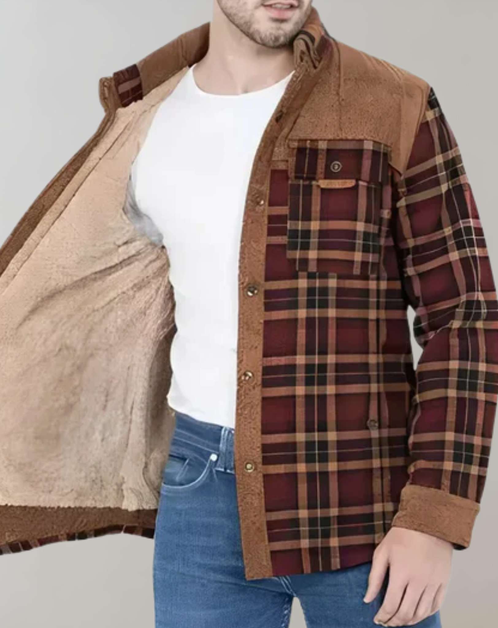 Flannel Shirt | Fleece Lined | Plaid | Flannel Jacket | Men's Clothing-Flannel Jacket-Southern Taylor-Brown-S-Chaps of London