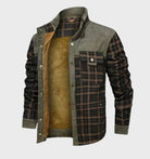 Flannel Shirt | Fleece Lined | Plaid | Flannel Jacket | Men's Clothing-Flannel Jacket-Southern Taylor-Gray- Brown-S-Chaps of London