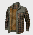 Flannel Shirt | Fleece Lined | Plaid | Flannel Jacket | Men's Clothing-Flannel Jacket-Southern Taylor-Gray - Orange-S-Chaps of London