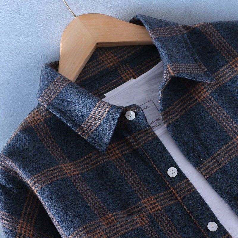 Flannel Shirt - Men's Long Sleeve Plaid Button-Up Shirt-Men's Jacket-Chaps of London-Chaps of London