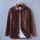 Flannel Shirt - Men's Long Sleeve Plaid Button-Up Shirt-Men's Jacket-Chaps of London-Red-S-Chaps of London