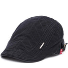 Flat Cap - Adjustable - Canvas - British Caps - Mens Flat Hats-Flat Cap-Chaps of London-Black-Chaps of London