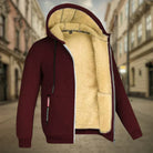 Fleece Hoodie Jacket - Winter - Warm - Zip-Up Hoodie - Men's Hoodie-Men's Fleece Hoodie Jacket-Chaps of London-Bordeaux-S-Chaps of London