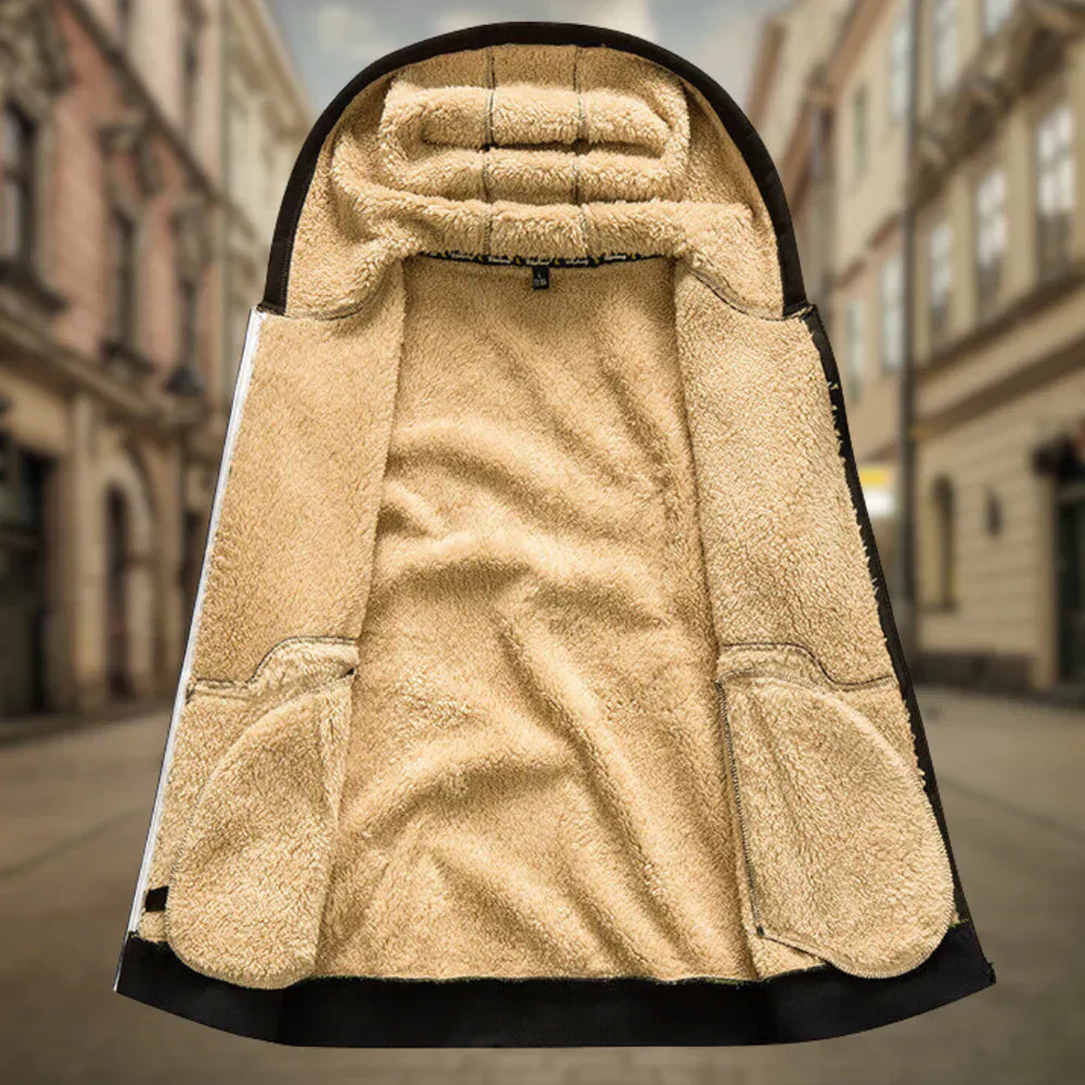 Fleece Hoodie Jacket - Winter - Warm - Zip-Up Hoodie - Men's Hoodie-Men's Fleece Hoodie Jacket-Chaps of London-Chaps of London