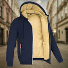 Fleece Hoodie Jacket - Winter - Warm - Zip-Up Hoodie - Men's Hoodie-Men's Fleece Hoodie Jacket-Chaps of London-Dark Blue-S-Chaps of London