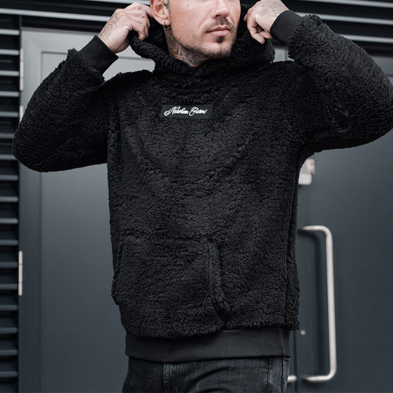 Fleece Hoodie - Men's Comfy Pullover Teddy Hoodie-Men's Fleece Hoodie-Chaps of London-Black-S-Chaps of London