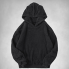 Fleece Hoodie - Men's Warm Comfy Teddy Pullover Hoodie-Men's Fleece Hoodie-Chaps of London-Black-S-Chaps of London