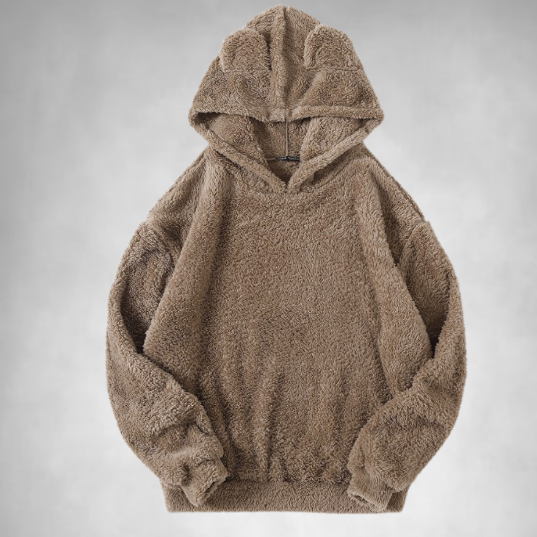 Fleece Hoodie - Men's Warm Comfy Teddy Pullover Hoodie-Men's Fleece Hoodie-Chaps of London-Khaki-S-Chaps of London