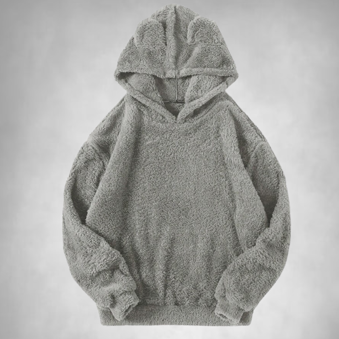 Fleece Hoodie - Men's Warm Comfy Teddy Pullover Hoodie-Men's Fleece Hoodie-Chaps of London-Light Gray-S-Chaps of London