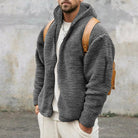 Fleece Jacket | Hooded | Full Zip | Teddy Jacket | Men's Jacket-Men Jackets-Chaps of London-Dark Gray-S-Chaps of London