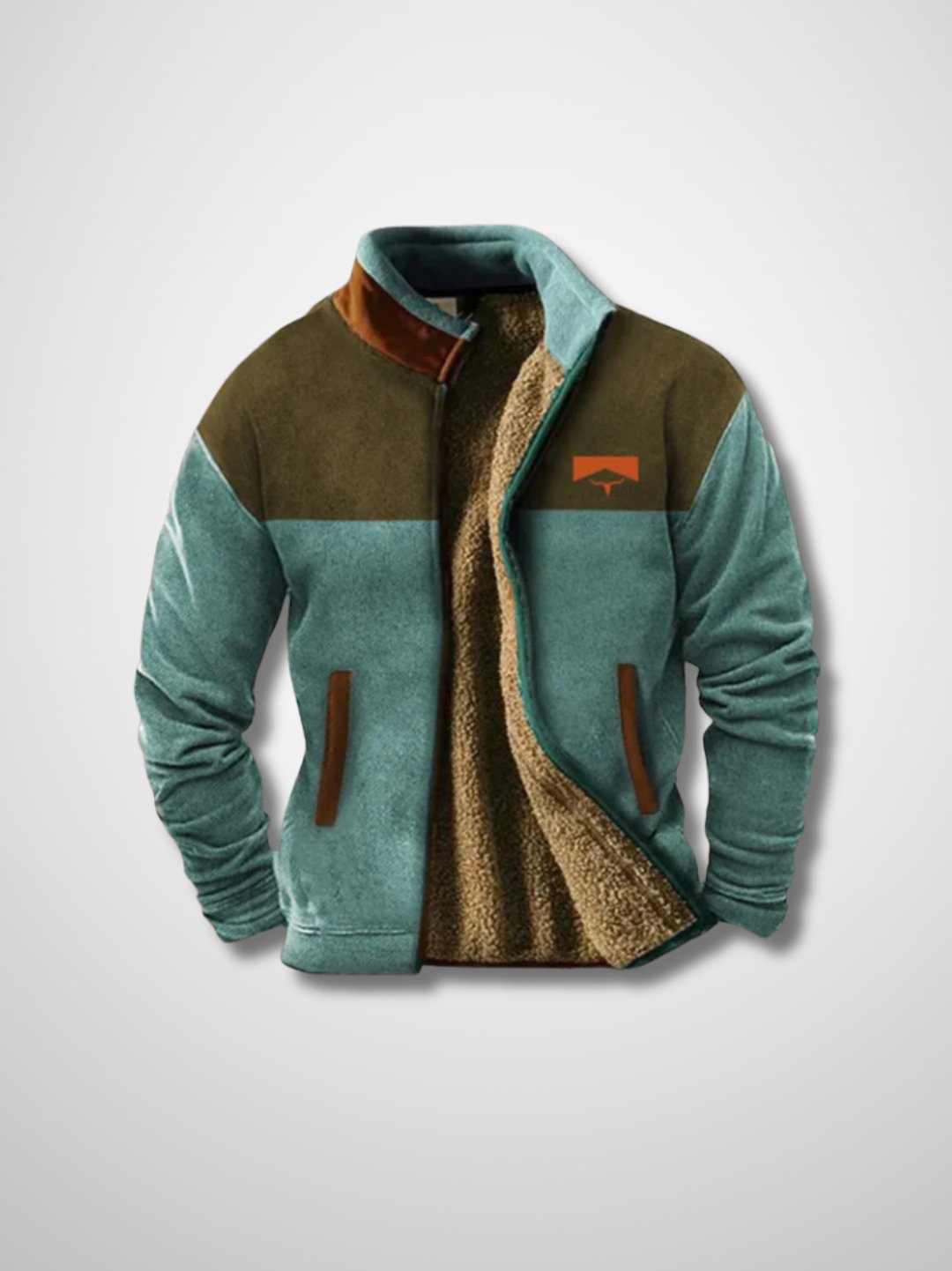 Fleece Jacket - Men's Warm Zip-Up Sherpa Lined Jacket for Winter-Men's Fleece Jacket-Chaps of London-Blue-S-Chaps of London