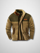 Fleece Jacket - Men's Warm Zip-Up Sherpa Lined Jacket for Winter-Men's Fleece Jacket-Chaps of London-Brown-S-Chaps of London