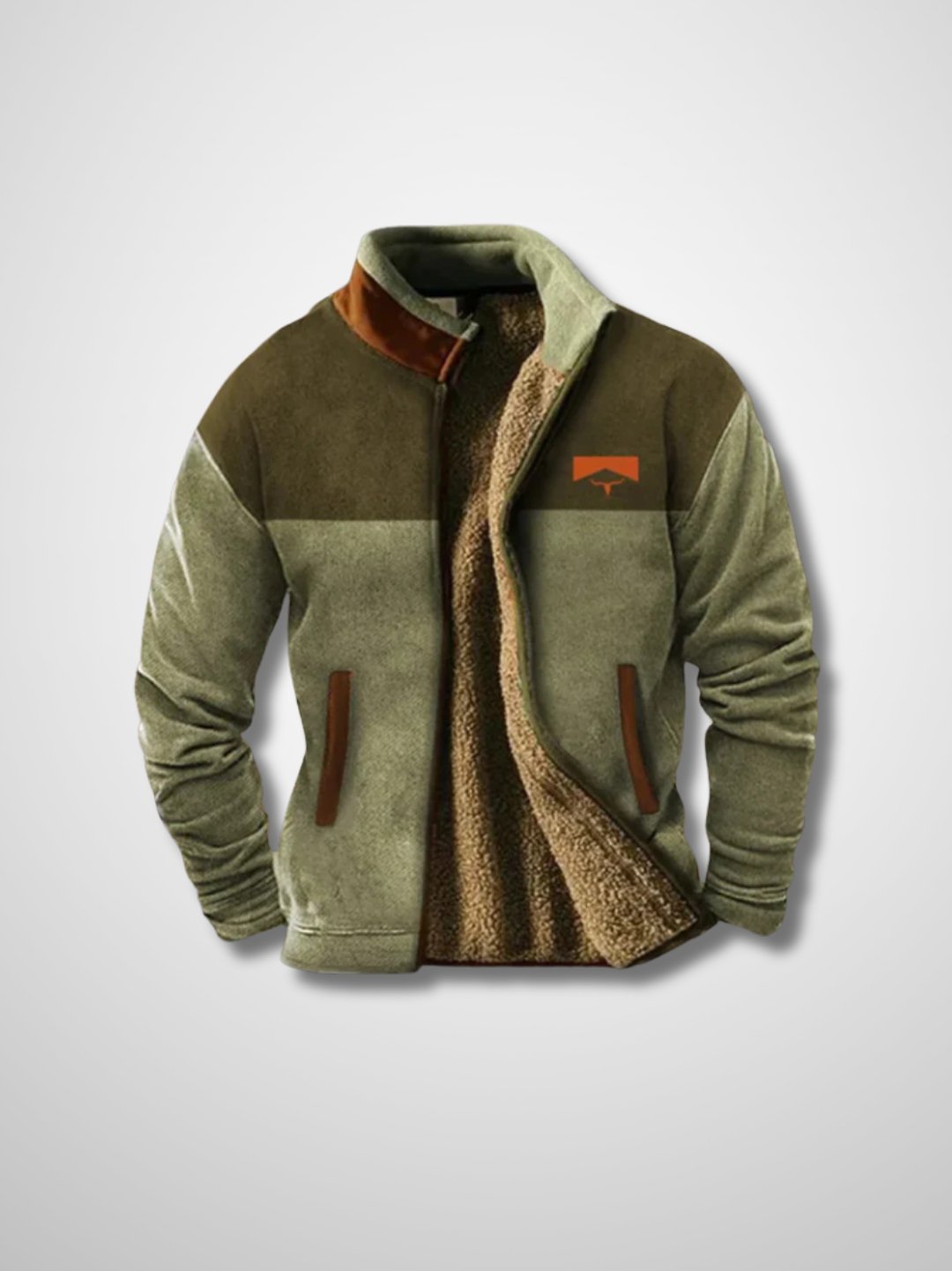 Fleece Jacket - Men's Warm Zip-Up Sherpa Lined Jacket for Winter-Men's Fleece Jacket-Chaps of London-Green-S-Chaps of London