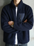 Fleece Jacket | Zip-Up | Warm | Full Zip Fleece | Men's Fleece-Chaps of London-Navy Blue-XS-Chaps of London