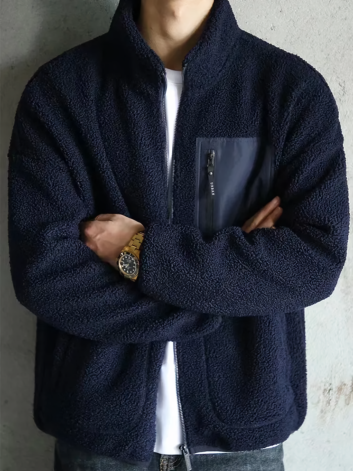 Fleece Jacket | Zip-Up | Warm | Full Zip Fleece | Men's Fleece-Chaps of London-Navy Blue-XS-Chaps of London