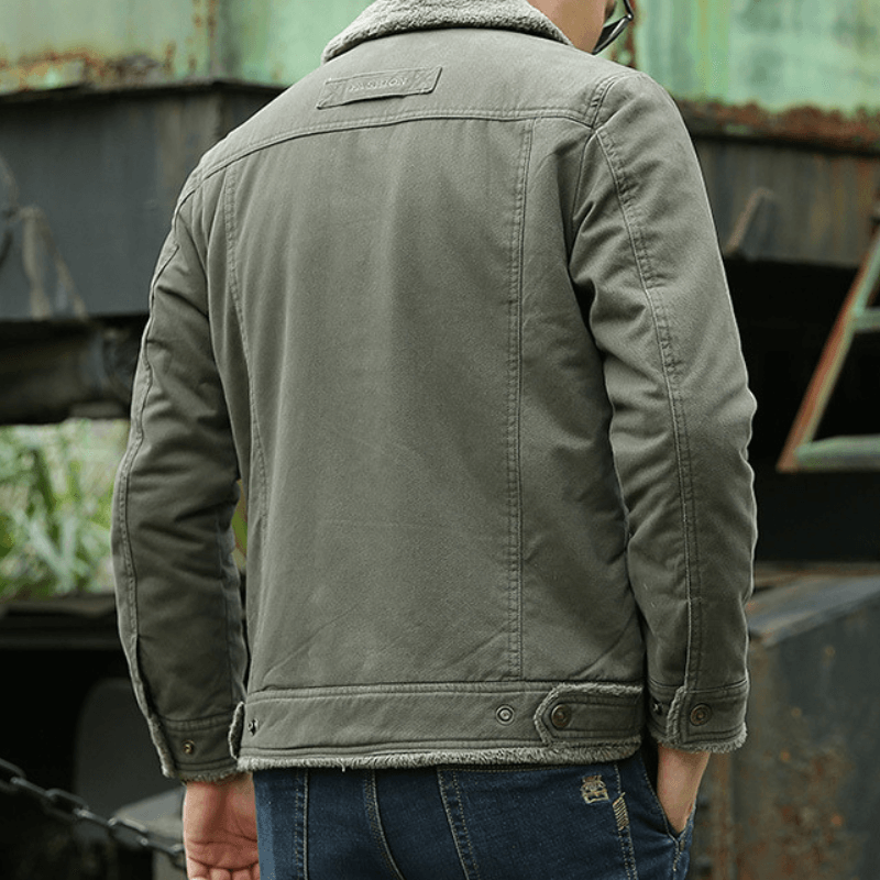 Fleece Lined Jacket | Button-Up | Breast Pocket | Winter Jacket | Men's Jacket-Chaps of London-Chaps of London