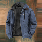Fleece Lined Jacket - Hooded - Zip-Up - Autumn Jacket - Men's Jacket-Men's Fleece-Lined Hooded Jacket-Chaps Herrenmode-Blue-XXS-Chaps of London