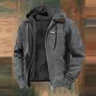 Fleece Lined Jacket - Hooded - Zip-Up - Autumn Jacket - Men's Jacket-Men's Fleece-Lined Hooded Jacket-Chaps Herrenmode-Gray-XXS-Chaps of London