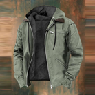 Fleece Lined Jacket - Hooded - Zip-Up - Autumn Jacket - Men's Jacket-Men's Fleece-Lined Hooded Jacket-Chaps Herrenmode-Green-XXS-Chaps of London