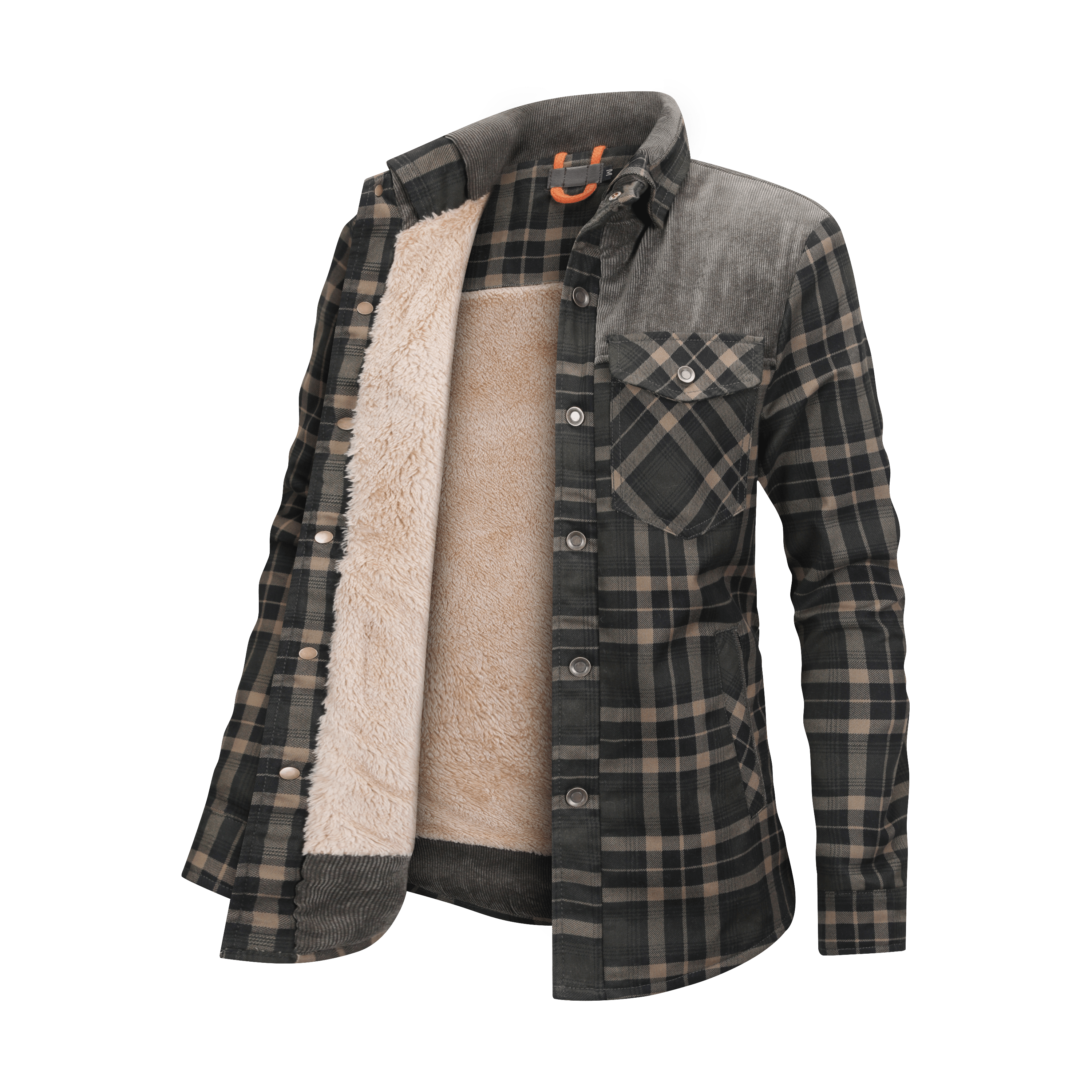 Fleece Lined Jacket | Plaid | Button-Up | Checkered Jacket | Men's Overshirt-Winterjacken-Chaps of London-Army Green-XS-Chaps of London