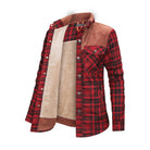 Fleece Lined Jacket | Plaid | Button-Up | Checkered Jacket | Men's Overshirt-Winterjacken-Chaps of London-Cherry Red-XS-Chaps of London