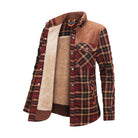 Fleece Lined Jacket | Plaid | Button-Up | Checkered Jacket | Men's Overshirt-Winterjacken-Chaps of London-Wine Red-XS-Chaps of London