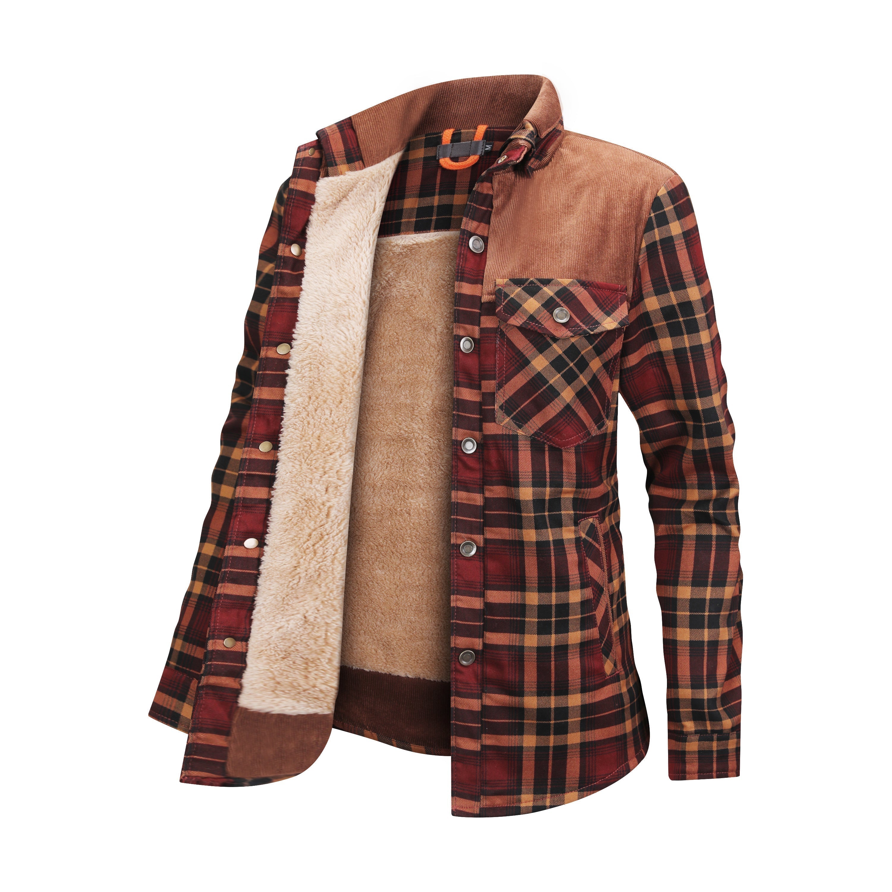 Fleece Lined Jacket | Plaid | Button-Up | Checkered Jacket | Men's Overshirt-Winterjacken-Chaps of London-Wine Red-XS-Chaps of London