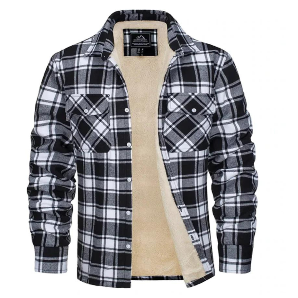 Fleece Lined Jacket | Plaid | Button-Up | Flannel Shirt | Winter Jacket-Chaps of London-Black-S-Chaps of London