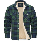 Fleece Lined Jacket | Plaid | Button-Up | Flannel Shirt | Winter Jacket-Chaps of London-Green-S-Chaps of London