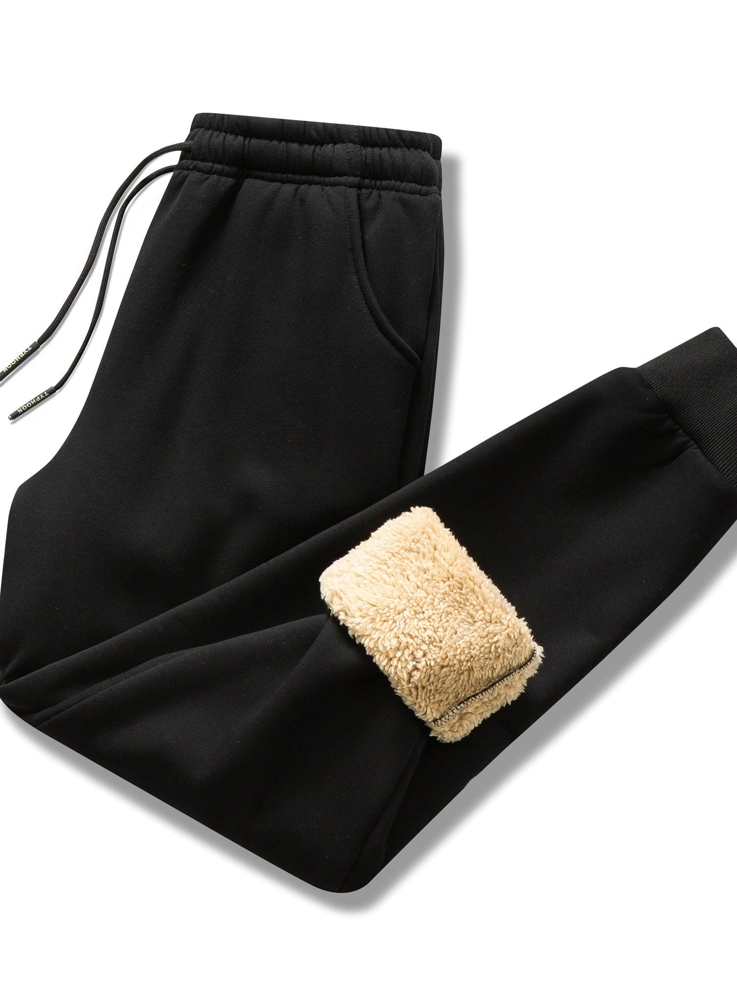 Fleece Lined Joggers - Warm - Black - Winter Sweats - Men's Joggers-Sweatpants-Chaps of London-Chaps of London