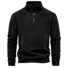 Fleece Pullover - Half Zip - Warm - Quarter Zip Fleece - Men's Fleece-Chaps of London-Black-S-Chaps of London