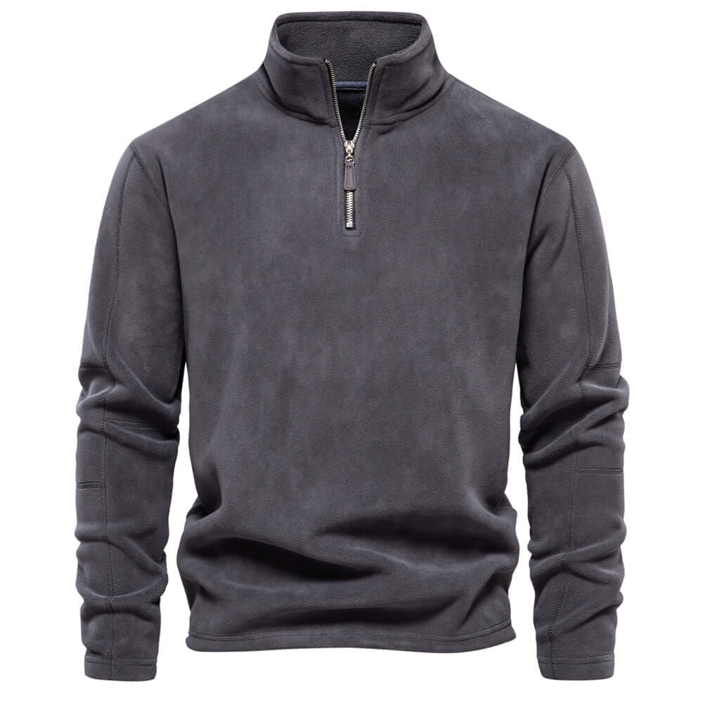 Fleece Pullover - Half Zip - Warm - Quarter Zip Fleece - Men's Fleece-Chaps of London-Grey-S-Chaps of London