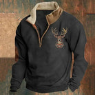 Fleece Pullover - Men's Warm Half Zip Fleece Sweater for Winter-Fleece Sweater-Chaps of London-Black-S-Chaps of London