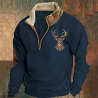 Fleece Pullover - Men's Warm Half Zip Fleece Sweater for Winter-Fleece Sweater-Chaps of London-Blue-S-Chaps of London