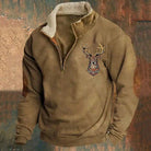 Fleece Pullover - Men's Warm Half Zip Fleece Sweater for Winter-Fleece Sweater-Chaps of London-Brown-S-Chaps of London