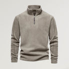Fleece Pullover - Quarter Zip - Long Sleeve - Fleece Shirt - Men's Half Zip Pullover-Sweatshirts & Hoodies-Chaps of London-Olive Green-S-Chaps of London