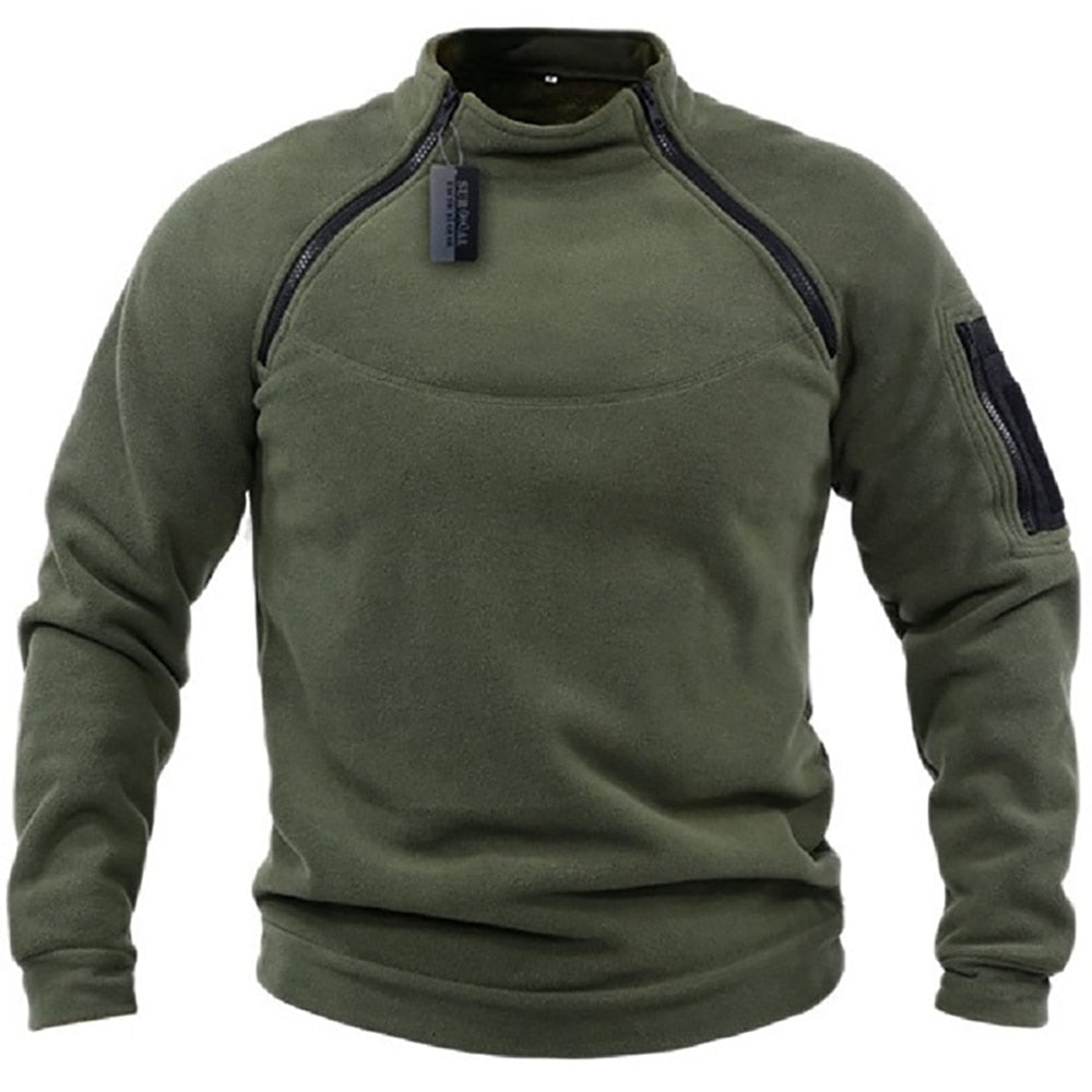 Fleece Pullover | Warm | Half Zip | Outdoor Fleece | Men's Fleece-Trui man-Chaps of London-Army Green-S-Chaps of London