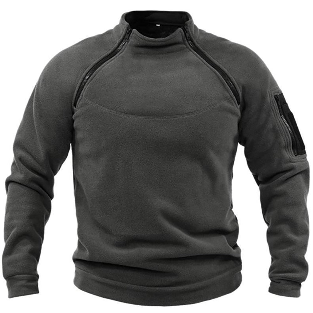 Fleece Pullover | Warm | Half Zip | Outdoor Fleece | Men's Fleece-Trui man-Chaps of London-Dark Gray-S-Chaps of London