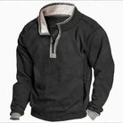 Fleece Sweater | Quarter Zip | Half Zip | Fleece Pullover | Men's Winter Clothes-Men's Fleece Pullover-Chaps of London-Black-S-Chaps of London
