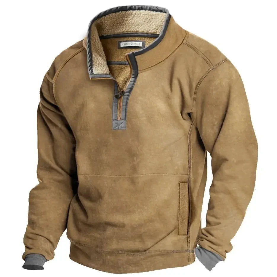 Fleece Sweater | Quarter Zip | Half Zip | Fleece Pullover | Men's Winter Clothes-Men's Fleece Pullover-Chaps of London-Chaps of London