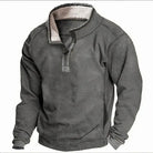 Fleece Sweater | Quarter Zip | Half Zip | Fleece Pullover | Men's Winter Clothes-Men's Fleece Pullover-Chaps of London-Gray-S-Chaps of London
