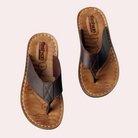 Flip Flops - Ergonomic - Orthopedic - Leather Flip Flops - Men's Sandals-Chaps of London-Brown-39-Chaps of London