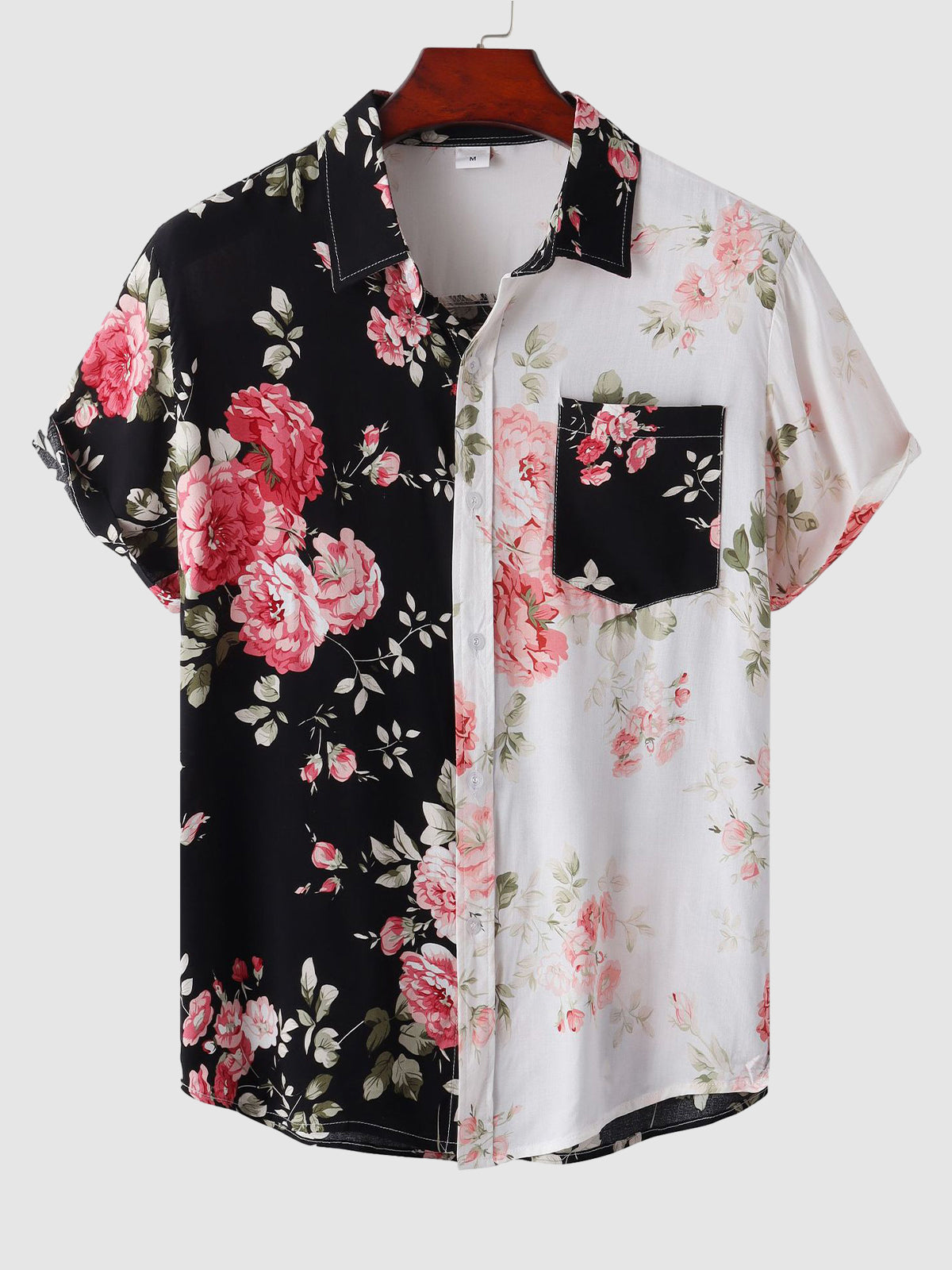 Floral Shirt | Printed | Short Sleeve | Button-Up Shirt | Men's Shirts-Chaps of London-Black-S-Chaps of London