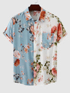 Floral Shirt | Printed | Short Sleeve | Button-Up Shirt | Men's Shirts-Chaps of London-Light Blue-S-Chaps of London