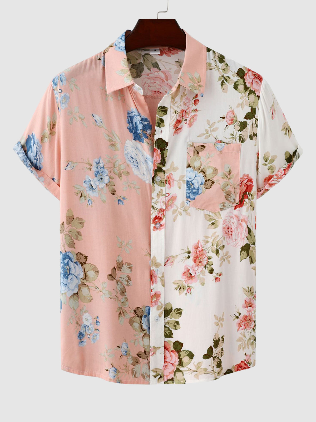 Floral Shirt | Printed | Short Sleeve | Button-Up Shirt | Men's Shirts-Chaps of London-light Pink-S-Chaps of London