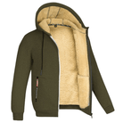 Fur Lined Hoodie - Warm - Zip-Up - Winter Hoodie - Men's Hoodie Jacket-Chaps of London-Army Green-S-Chaps of London