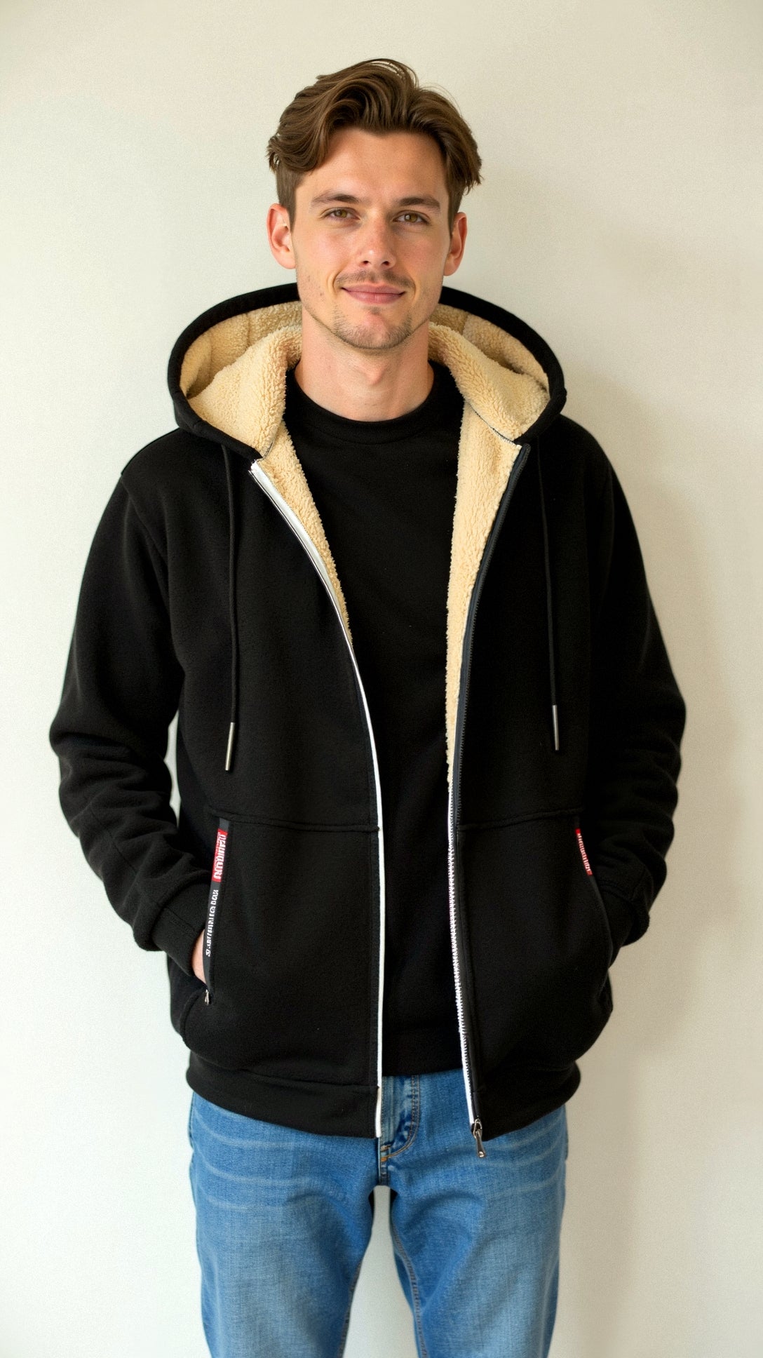 Fur Lined Hoodie - Warm - Zip-Up - Winter Hoodie - Men's Hoodie Jacket-Chaps of London-Chaps of London