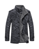 Fur Lined Jacket | Warm | Standing Collar | Winter Jacket | Men's Jacket-Jackets-Chaps of London-Dark Gray-M-Chaps of London